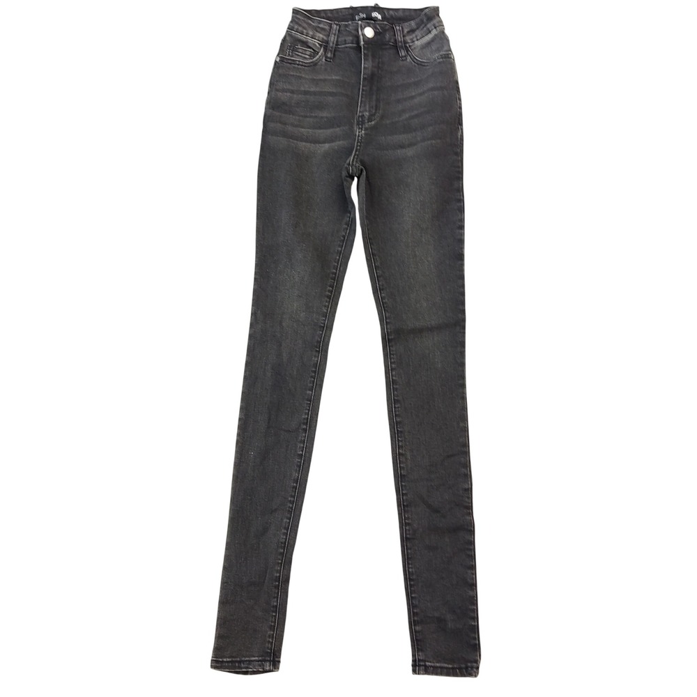 Fashion Nova Jeans Womens 3 Black Tall Jessica Skinny High Rise Washed Denim